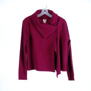 Chico’s Raspberry Wool Cardigan Wrap Sweater Size 0